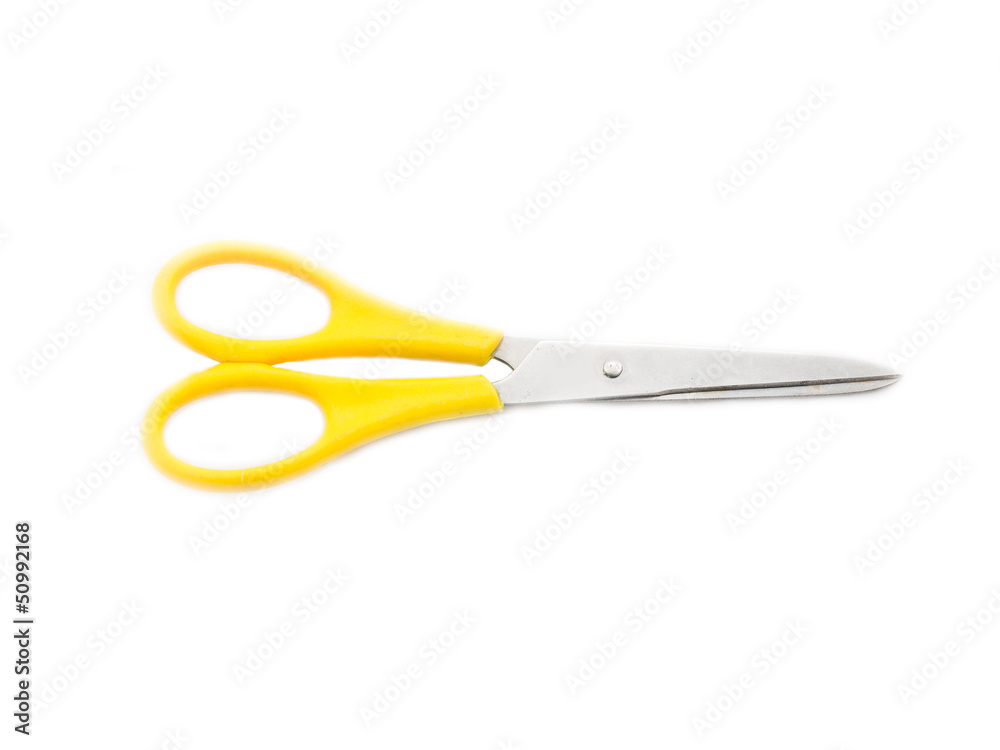 Old scissors isolated on a white background Old scissors isolated on a white background