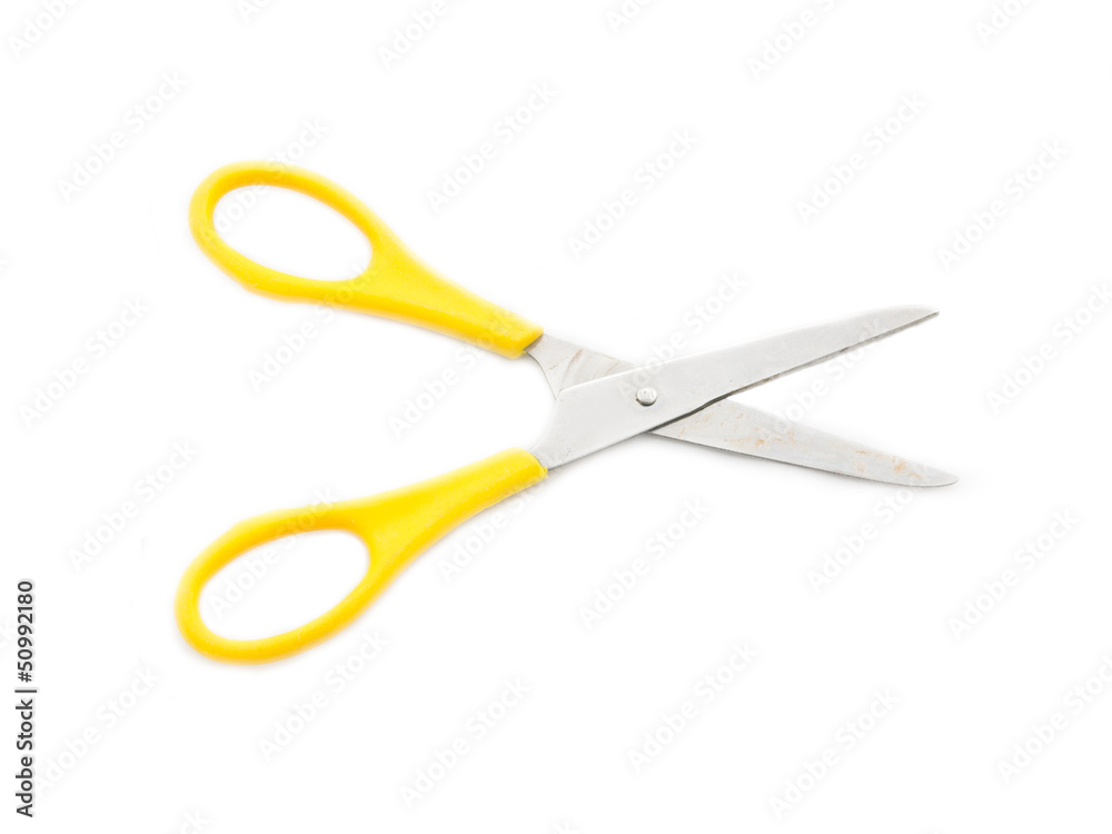 Old scissors isolated on a white background Old scissors isolated on a white background