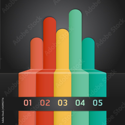 Colorful Infographics Number Options Banner & Card. Vector illus