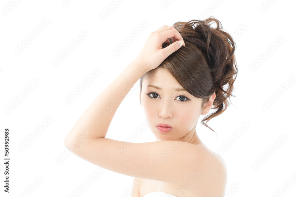 Beautiful young woman isolated on white background Beautiful young woman isolated on white background