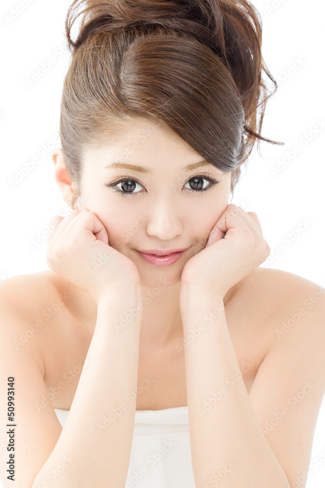 Beautiful young woman isolated on white background Beautiful young woman isolated on white background