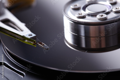 opened hard disk drive