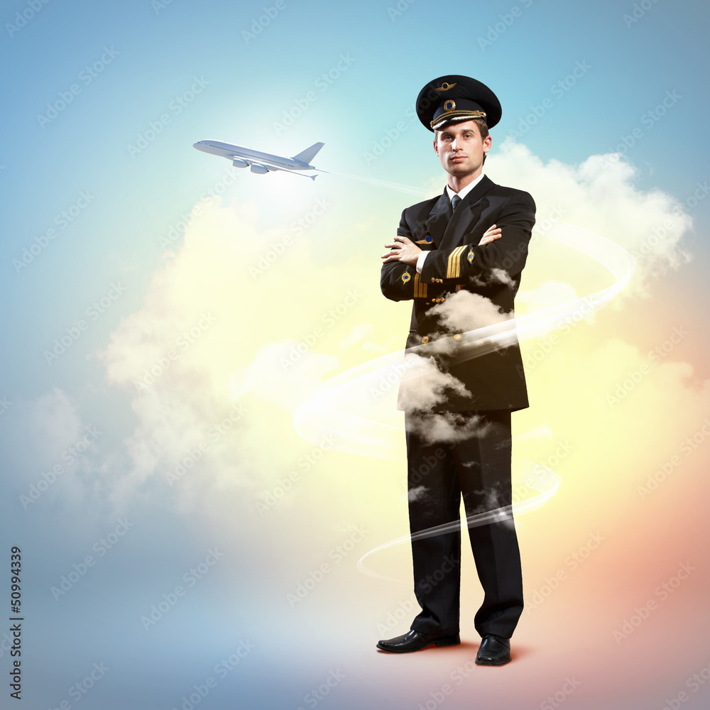 Naklejka premium Image of male pilot