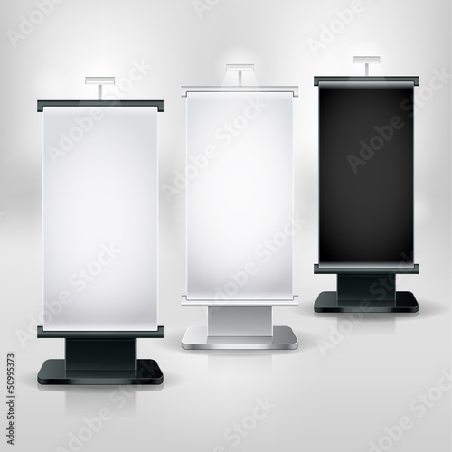 Trade exhibition stand display. Vector