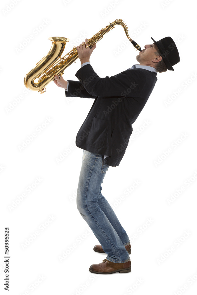 Naklejka premium Saxophonist