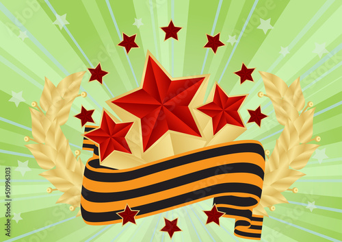 greeting card with red stars