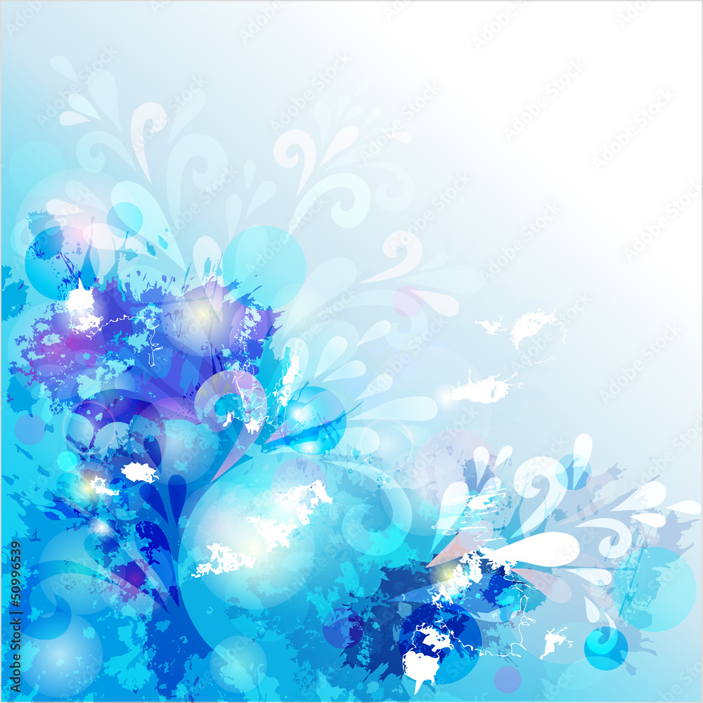 Blue vector background with blots