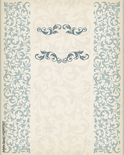vintage border frame decorative ornate wedding vector