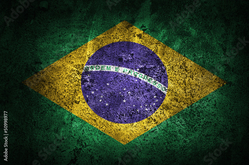 Grunge flag of Brazil