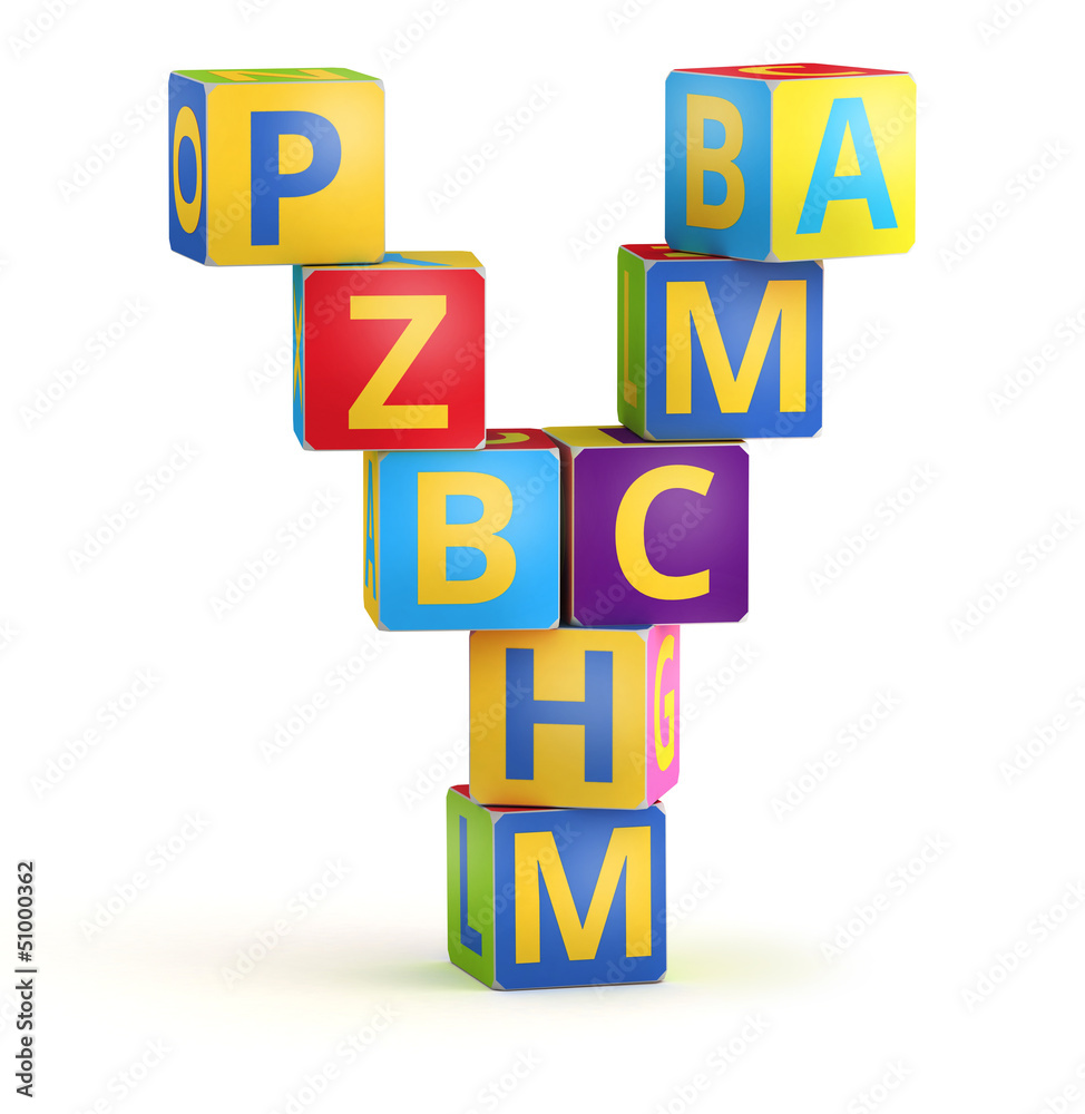 Letter Y maked from abc cubes Letter Y maked from abc cubes