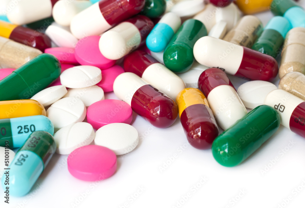 Colorful medical pills and capsules. Colorful medical pills and capsules.