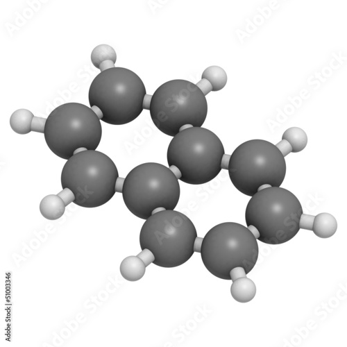 Naphthalene mothball ingredient, molecular model © molekuul.be