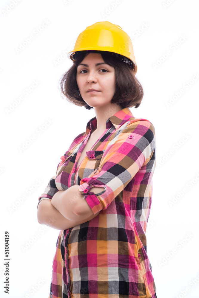 young girl in a helmet builder young girl in a helmet builder