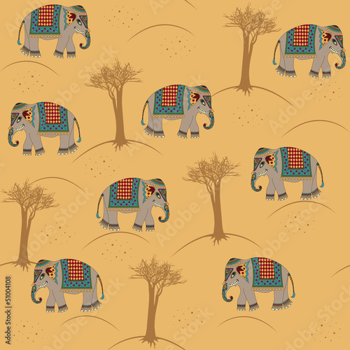 indian pattern with elephant