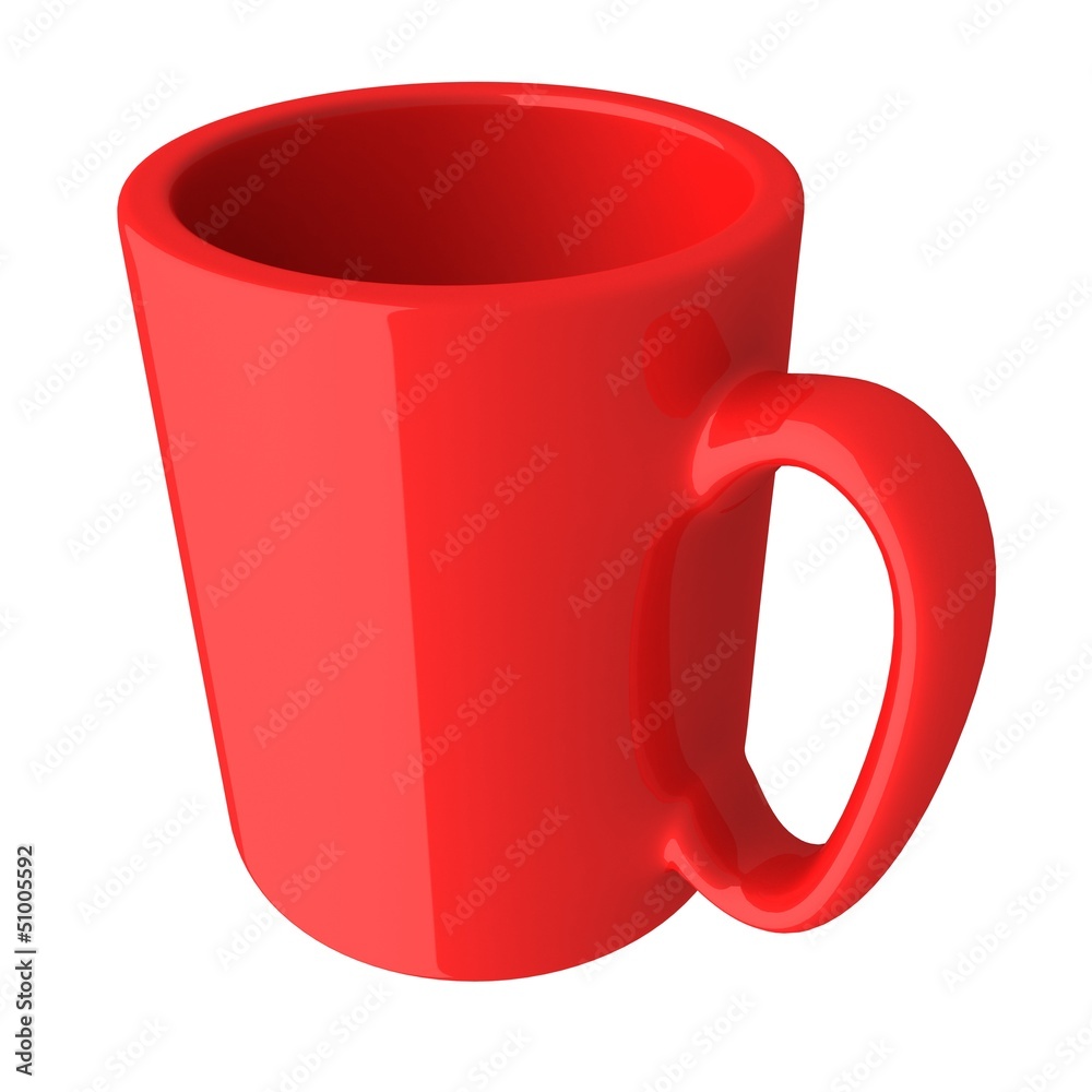 Red mug with empty copy space on white Red mug with empty copy space on white