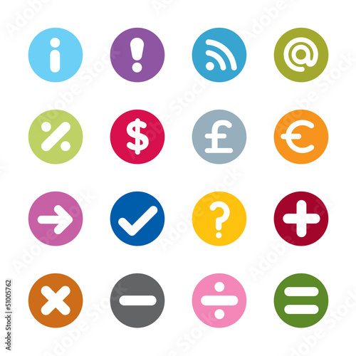 Set of modern web universal icons. 16 different colors.