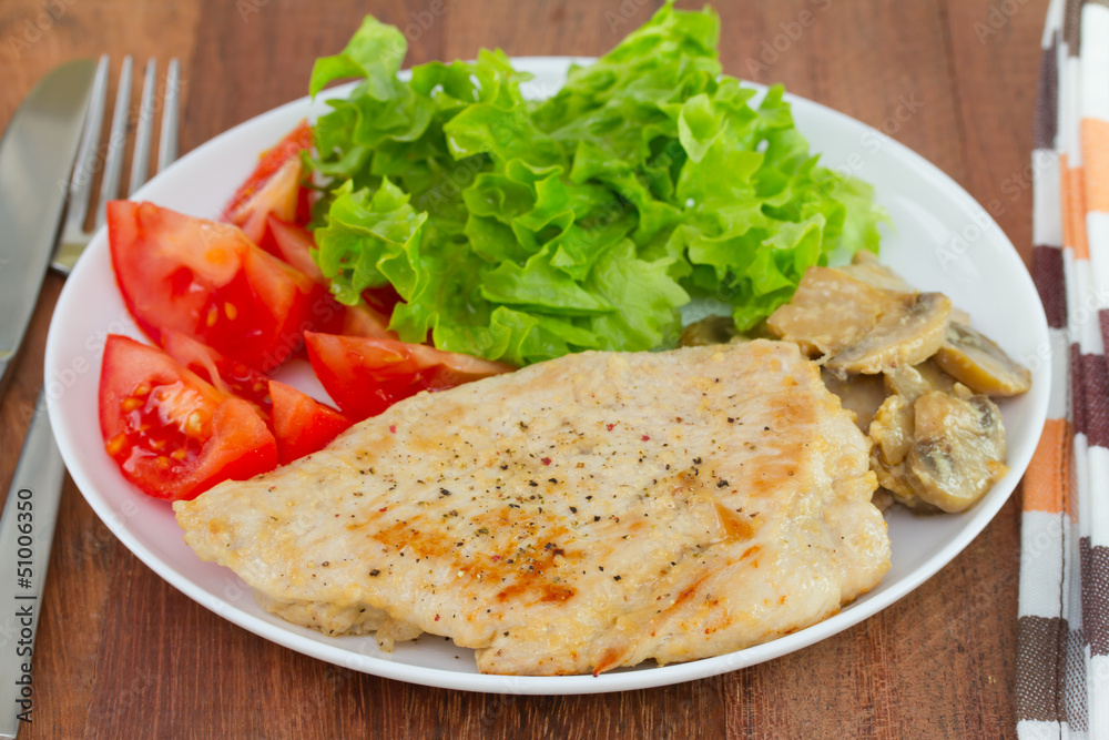 fried turkey with mushrooms and vegetables fried turkey with mushrooms and vegetables