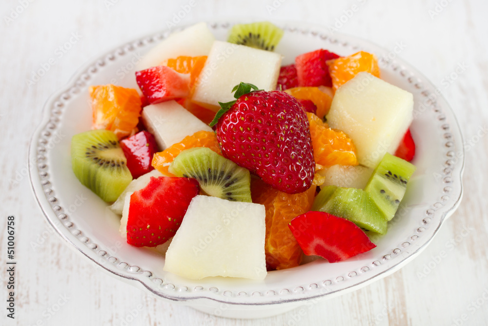 fruit salad in white dish fruit salad in white dish