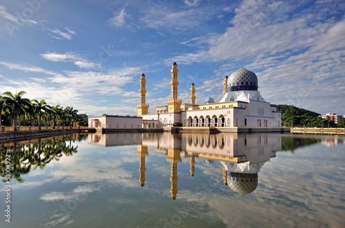 Reflection of Kota Kinabalu City Mosque photo