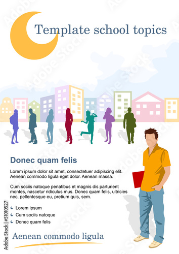 Plantilla para anuncio de temas escolares o universitarios
