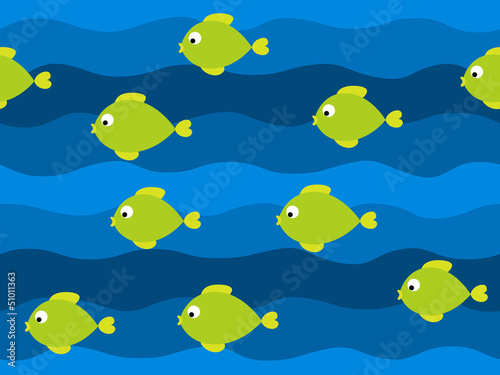 Vector fish seamless pattern