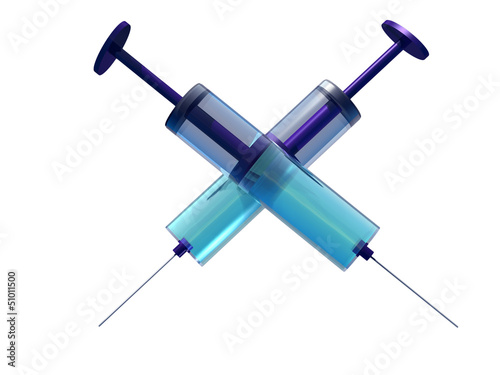 medical syringe isolated