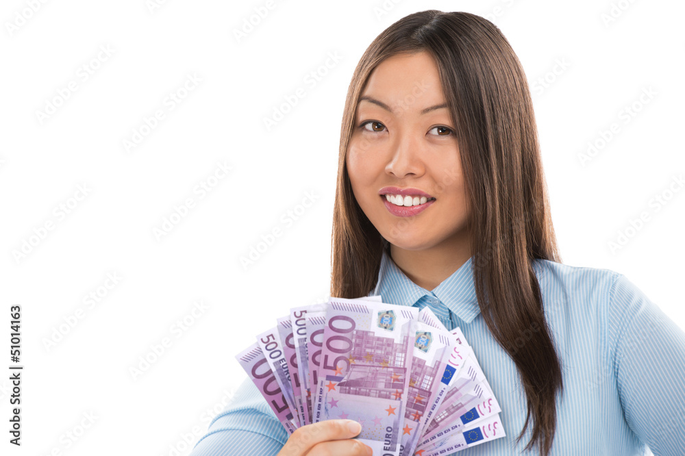 Young asian business woman with money Young asian business woman with money
