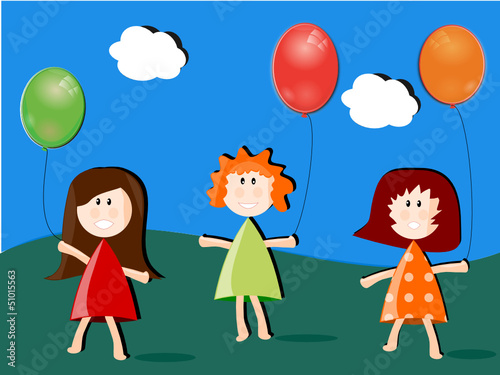 enfants et ballons