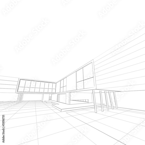 House blueprint white isolated