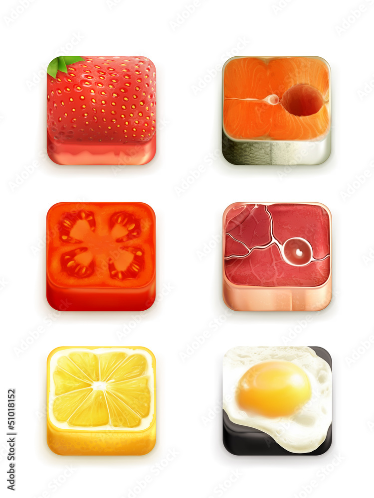 Food app icons set