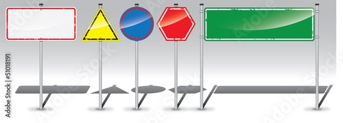 Detailed road sign labels set