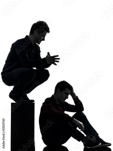Foto two  men twin brother friends domination schyzophrenia concept s