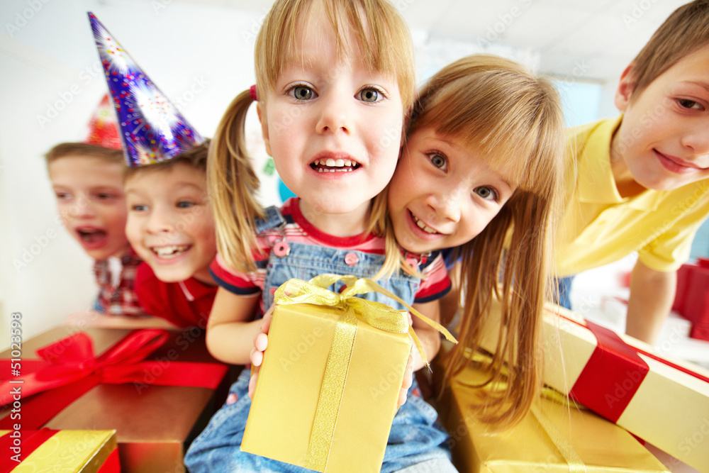 Kids with presents Kids with presents
