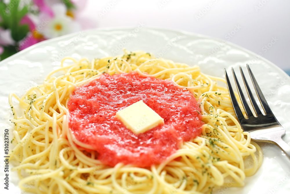 Obraz premium 和風パスタ 明太バターソース