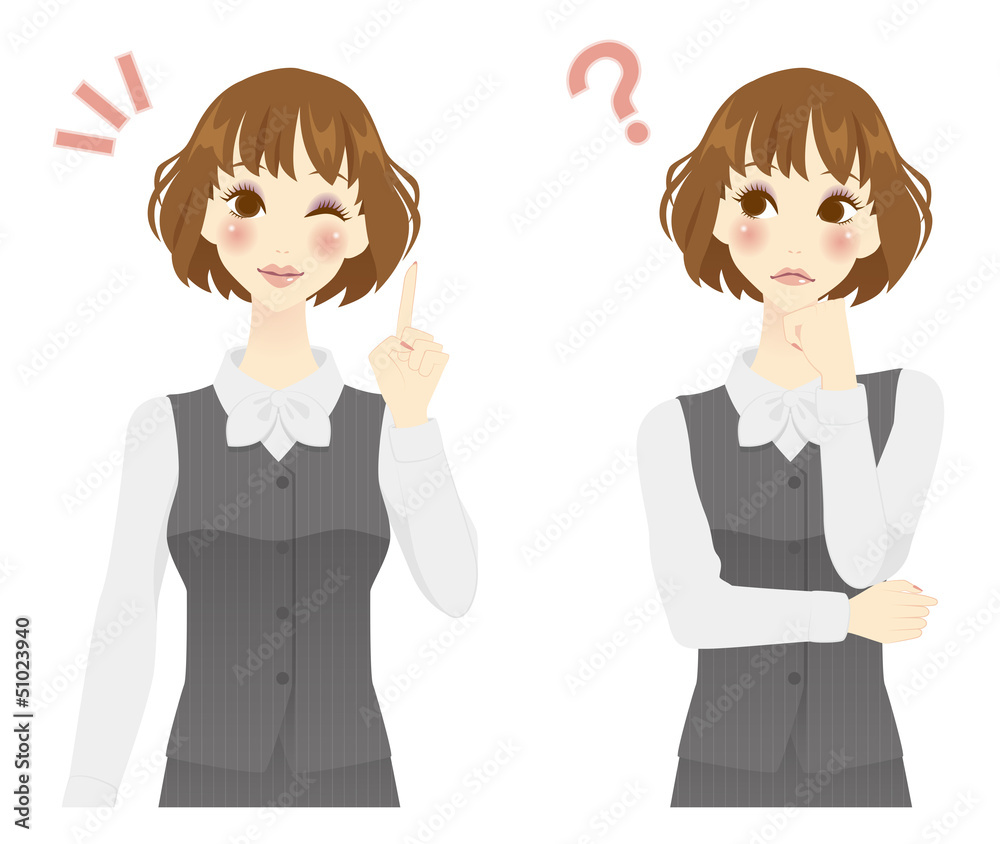 Fototapeta premium 悩む ひらめく
