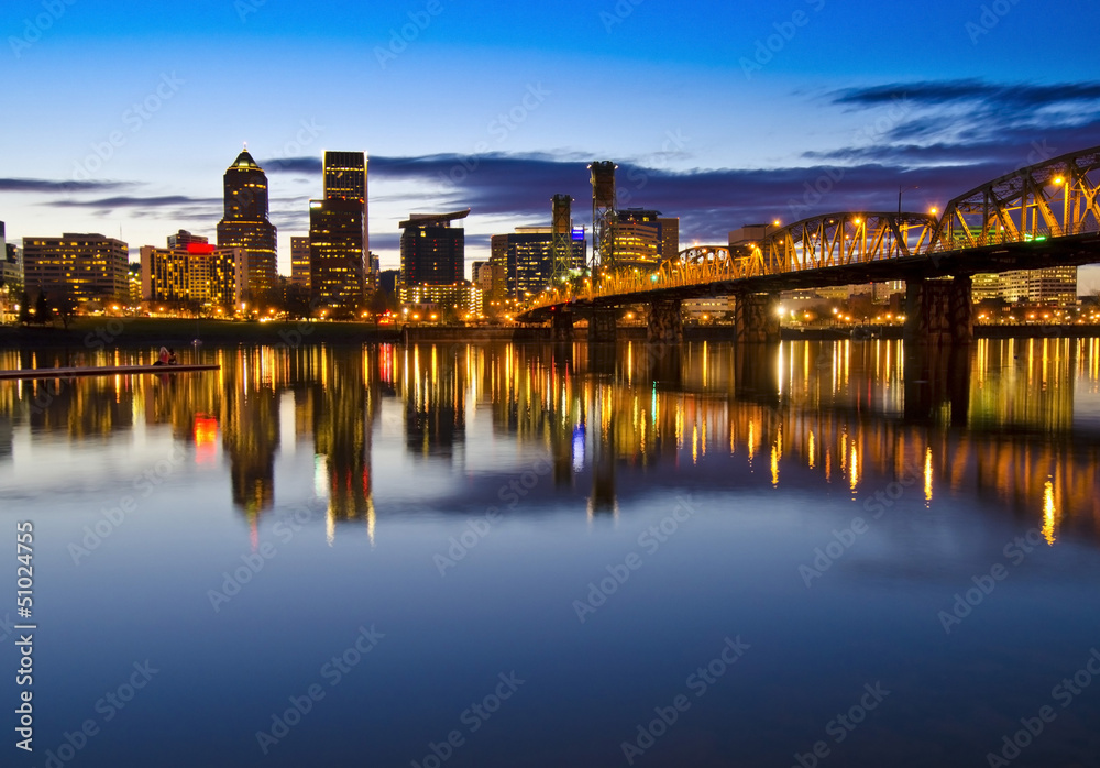 The Portland Skyline at Night