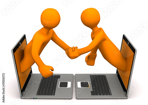 Manikins Laptops Handshake photo
