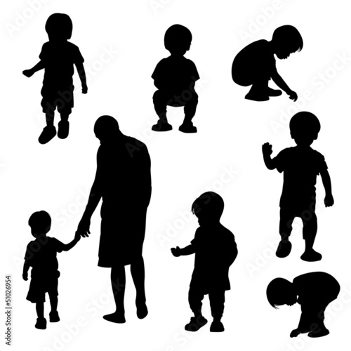 Silhouette children vector