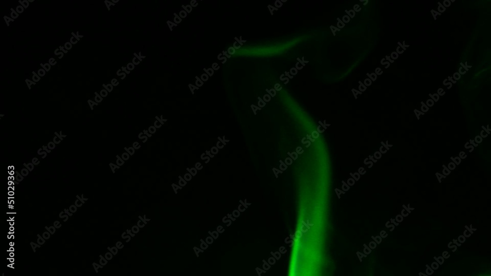 Green smoke on black background. Various forms. Green smoke on black background. Various forms.