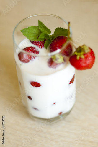 milkshake with strawberries