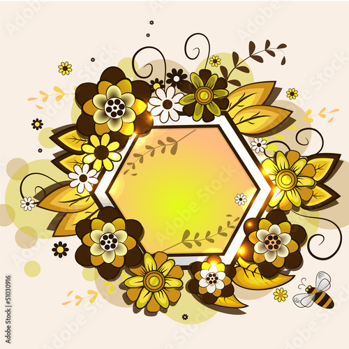 Vector frame with a floral design. EPS 10