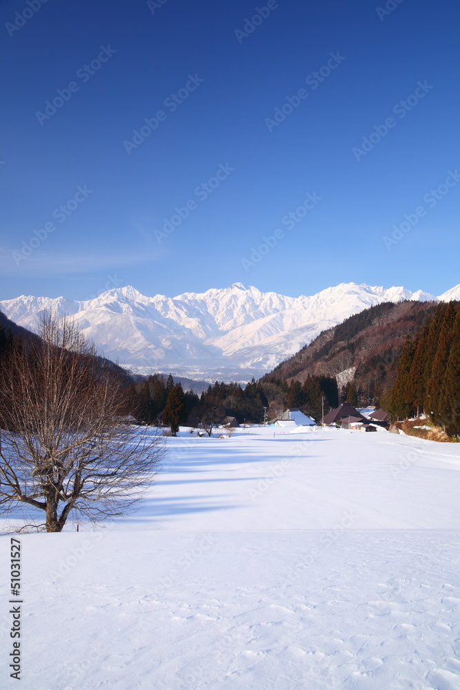 Hakuba village in winter, Nagano, Japan
