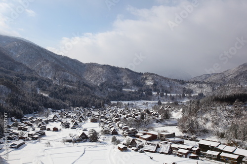 World heritage shirakawago in winter, Gifu, Japan