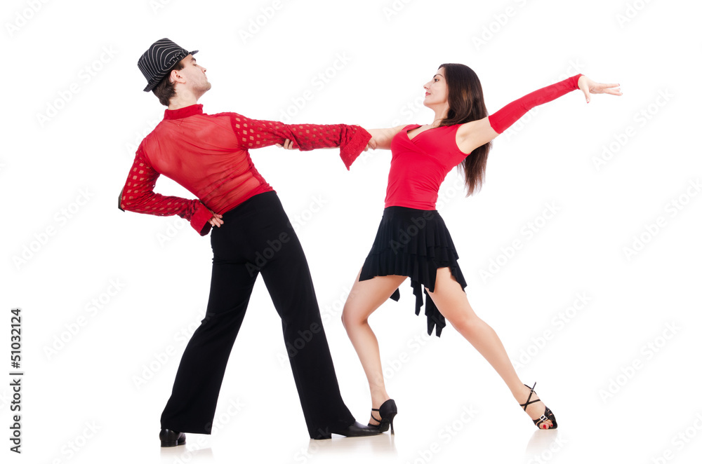 Pair of dancers isolated on the white Pair of dancers isolated on the white