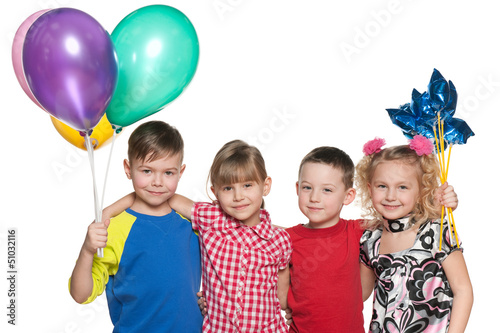 Children celebrate a birthday