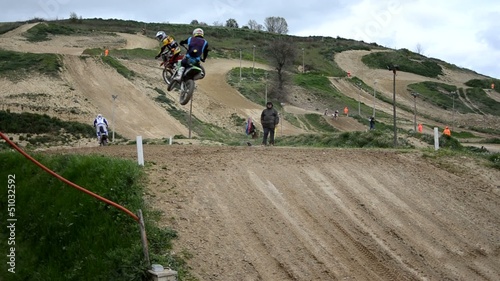 motocross competition, first lap photo