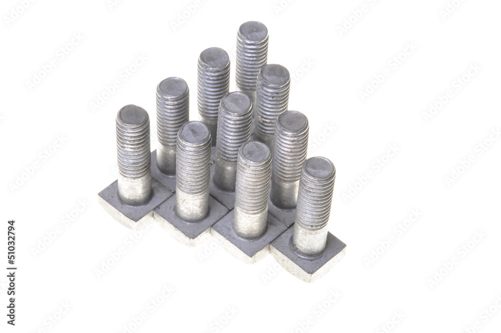 Set of bolts isolated on white background Set of bolts isolated on white background
