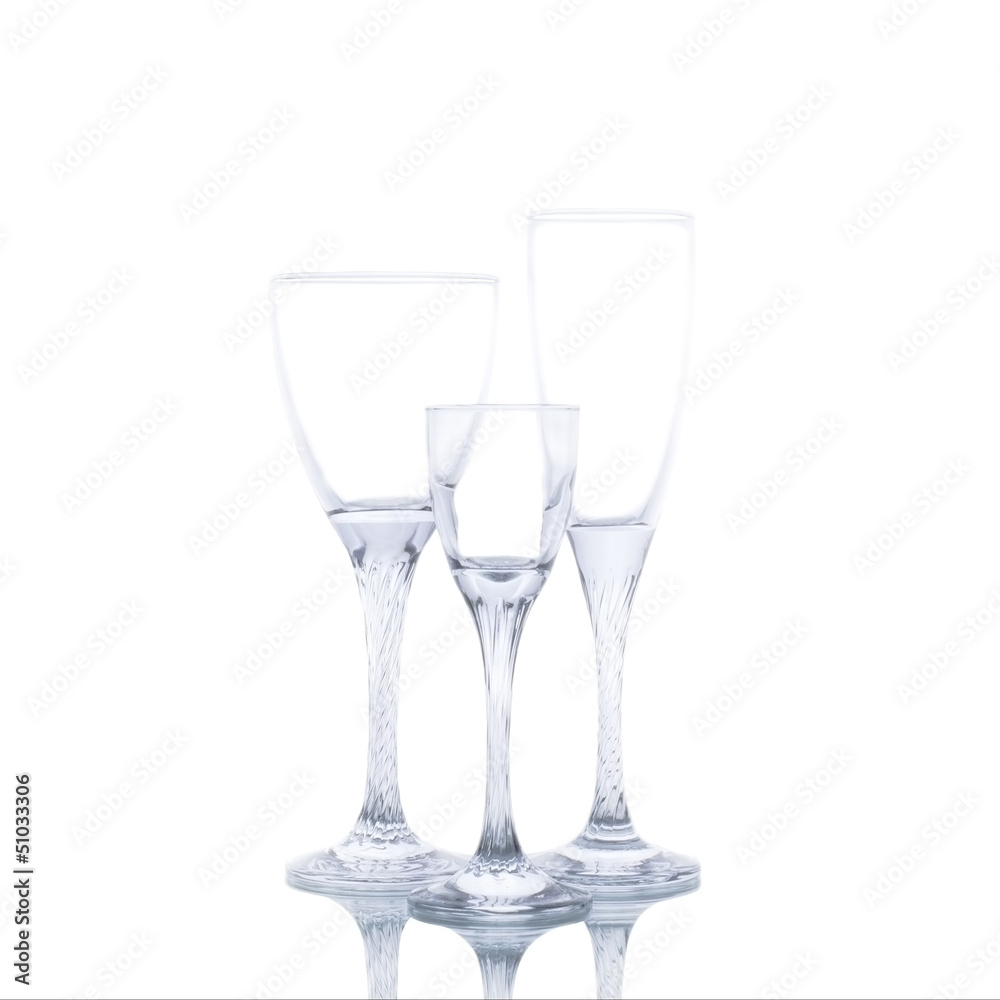 Wine glasses on white Wine glasses on white