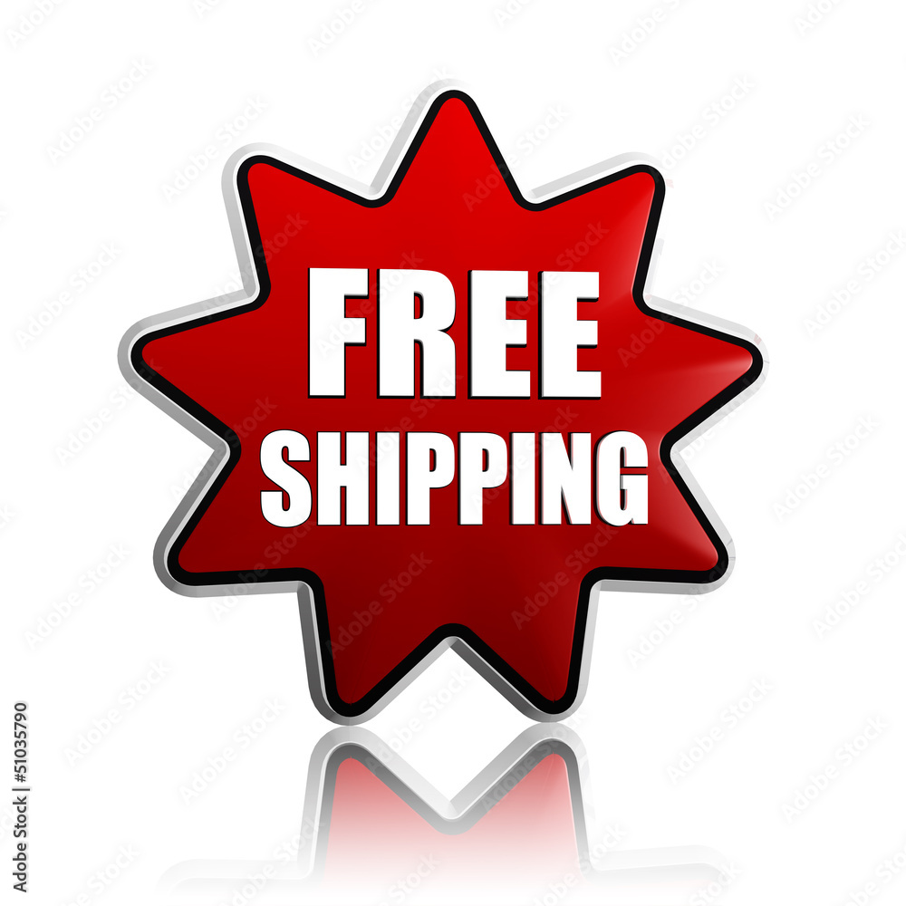 free shipping in red star banner free shipping in red star banner