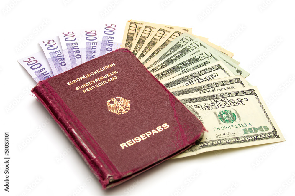 European Union Passport with money European Union Passport with money
